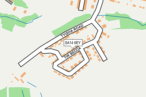 SA14 6EY map - OS OpenMap – Local (Ordnance Survey)