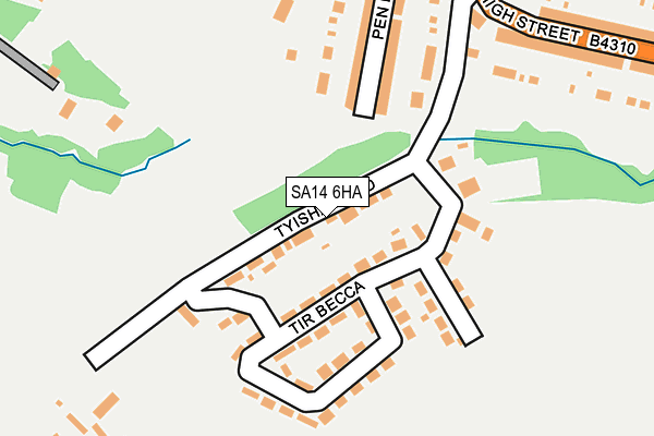 SA14 6HA map - OS OpenMap – Local (Ordnance Survey)