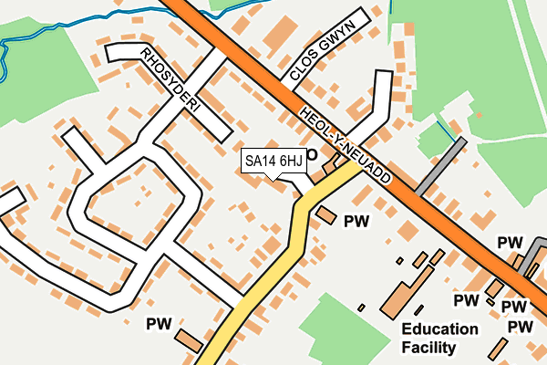 SA14 6HJ map - OS OpenMap – Local (Ordnance Survey)