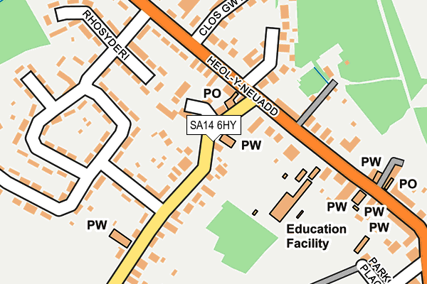 SA14 6HY map - OS OpenMap – Local (Ordnance Survey)