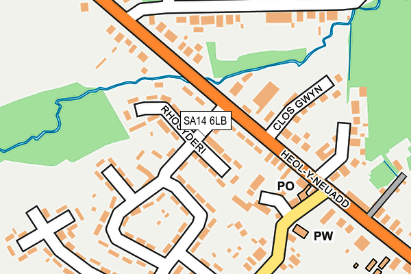 SA14 6LB map - OS OpenMap – Local (Ordnance Survey)
