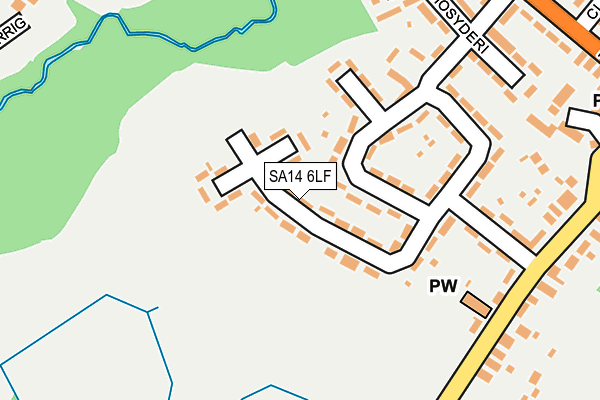 SA14 6LF map - OS OpenMap – Local (Ordnance Survey)
