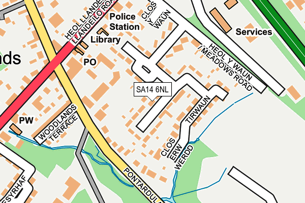 SA14 6NL map - OS OpenMap – Local (Ordnance Survey)