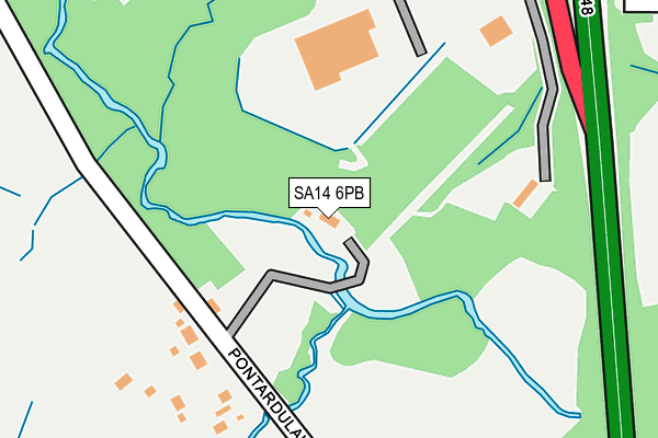 SA14 6PB map - OS OpenMap – Local (Ordnance Survey)