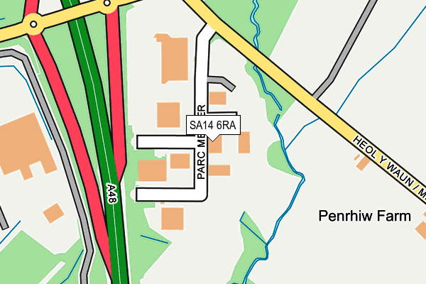 SA14 6RA map - OS OpenMap – Local (Ordnance Survey)