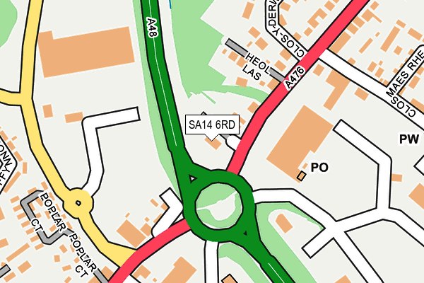 SA14 6RD map - OS OpenMap – Local (Ordnance Survey)