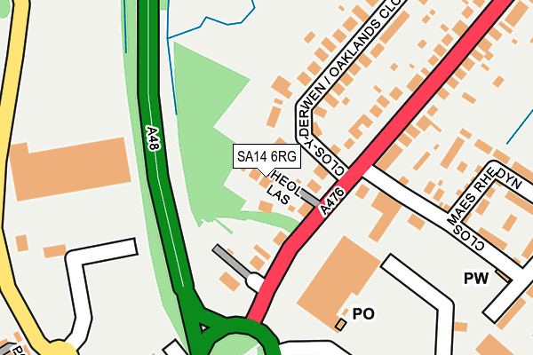 SA14 6RG map - OS OpenMap – Local (Ordnance Survey)