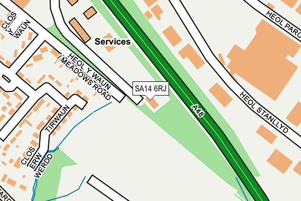 SA14 6RJ map - OS OpenMap – Local (Ordnance Survey)