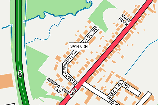 SA14 6RN map - OS OpenMap – Local (Ordnance Survey)