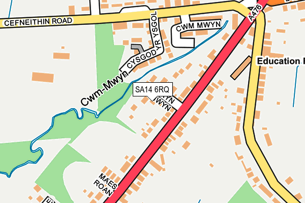 SA14 6RQ map - OS OpenMap – Local (Ordnance Survey)
