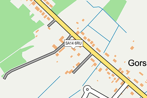 SA14 6RU map - OS OpenMap – Local (Ordnance Survey)