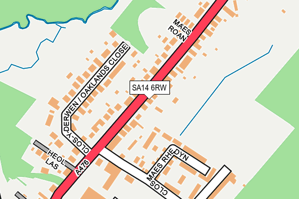 SA14 6RW map - OS OpenMap – Local (Ordnance Survey)