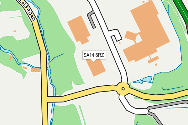 SA14 6RZ map - OS OpenMap – Local (Ordnance Survey)