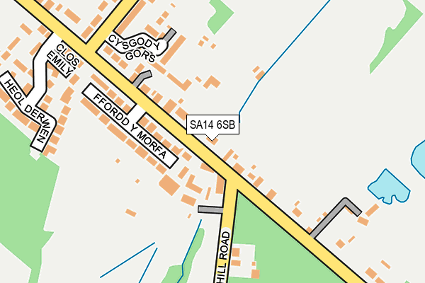 SA14 6SB map - OS OpenMap – Local (Ordnance Survey)
