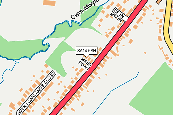 SA14 6SH map - OS OpenMap – Local (Ordnance Survey)
