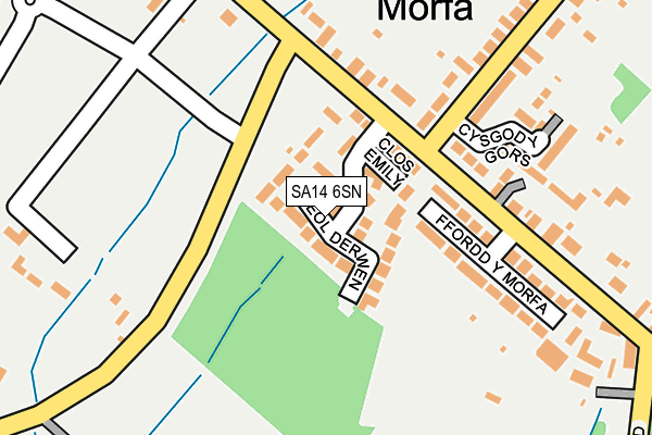SA14 6SN map - OS OpenMap – Local (Ordnance Survey)