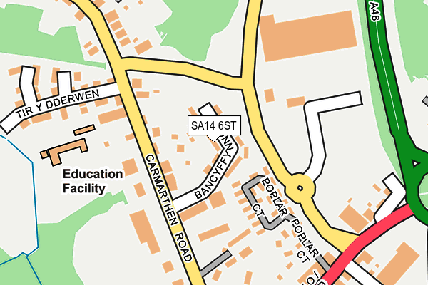 SA14 6ST map - OS OpenMap – Local (Ordnance Survey)