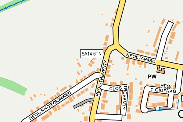 SA14 6TN map - OS OpenMap – Local (Ordnance Survey)