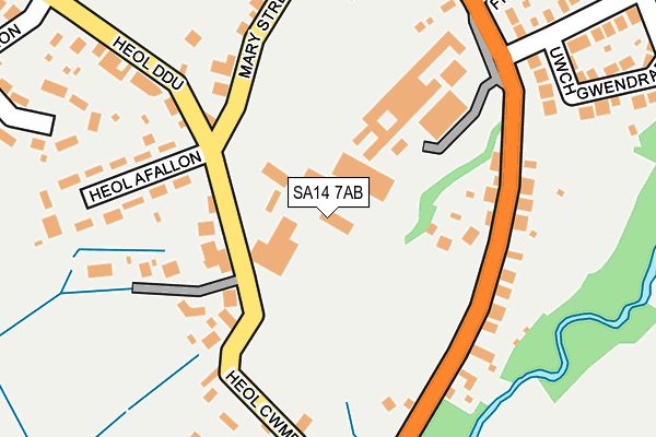 SA14 7AB map - OS OpenMap – Local (Ordnance Survey)