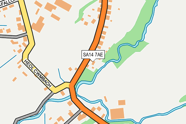 SA14 7AE map - OS OpenMap – Local (Ordnance Survey)