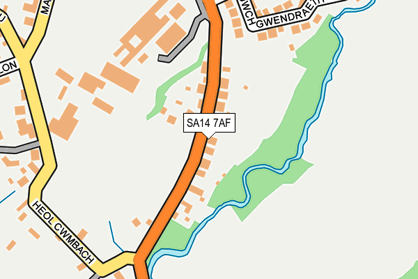 SA14 7AF map - OS OpenMap – Local (Ordnance Survey)