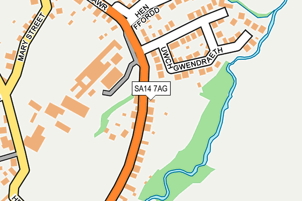 SA14 7AG map - OS OpenMap – Local (Ordnance Survey)