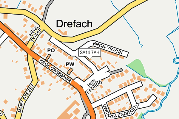 SA14 7AH map - OS OpenMap – Local (Ordnance Survey)