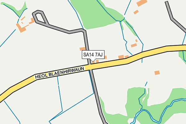 SA14 7AJ map - OS OpenMap – Local (Ordnance Survey)