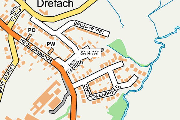 SA14 7AT map - OS OpenMap – Local (Ordnance Survey)