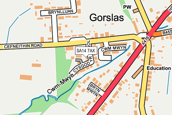 SA14 7AX map - OS OpenMap – Local (Ordnance Survey)