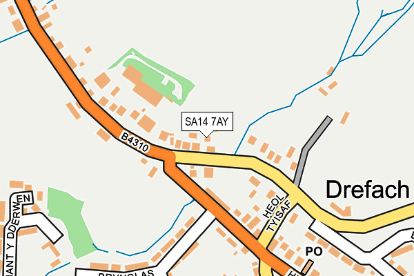 SA14 7AY map - OS OpenMap – Local (Ordnance Survey)