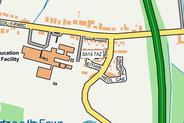 SA14 7AZ map - OS OpenMap – Local (Ordnance Survey)