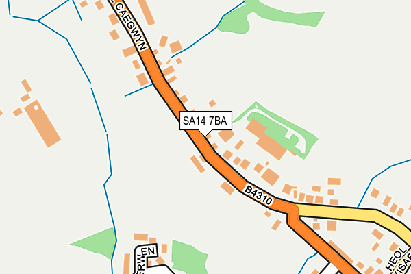 SA14 7BA map - OS OpenMap – Local (Ordnance Survey)