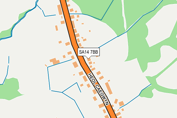 SA14 7BB map - OS OpenMap – Local (Ordnance Survey)