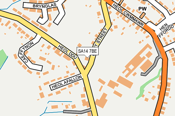 SA14 7BE map - OS OpenMap – Local (Ordnance Survey)
