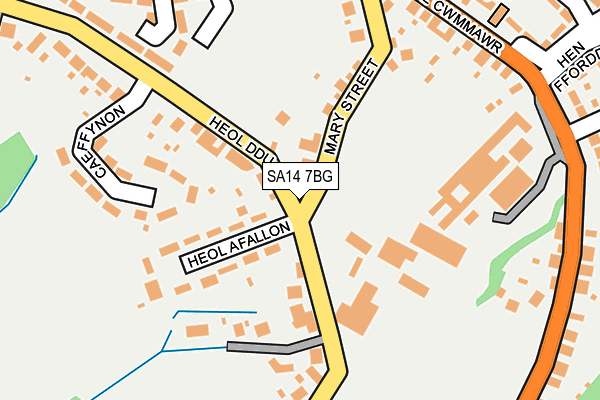 SA14 7BG map - OS OpenMap – Local (Ordnance Survey)