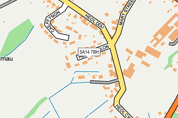 SA14 7BH map - OS OpenMap – Local (Ordnance Survey)