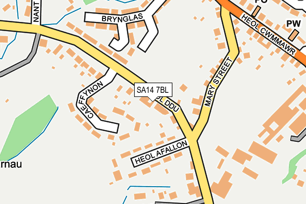 SA14 7BL map - OS OpenMap – Local (Ordnance Survey)