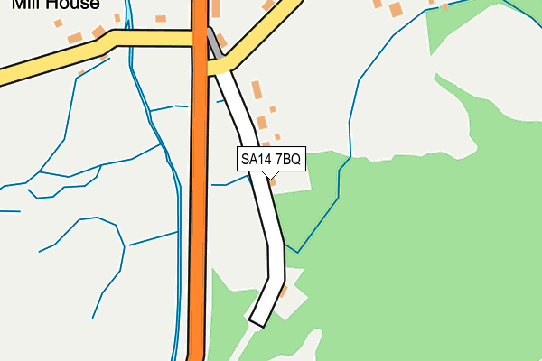 SA14 7BQ map - OS OpenMap – Local (Ordnance Survey)