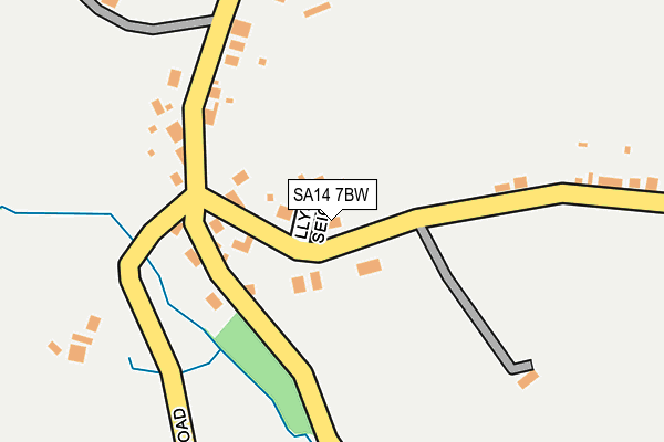 SA14 7BW map - OS OpenMap – Local (Ordnance Survey)