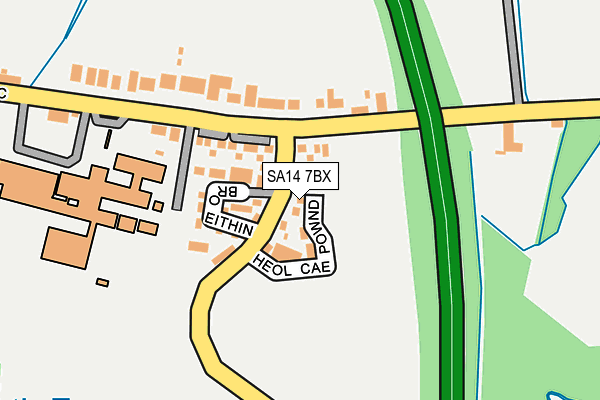 SA14 7BX map - OS OpenMap – Local (Ordnance Survey)