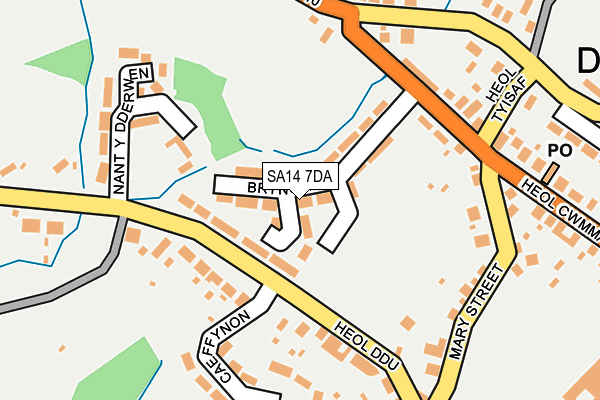 SA14 7DA map - OS OpenMap – Local (Ordnance Survey)