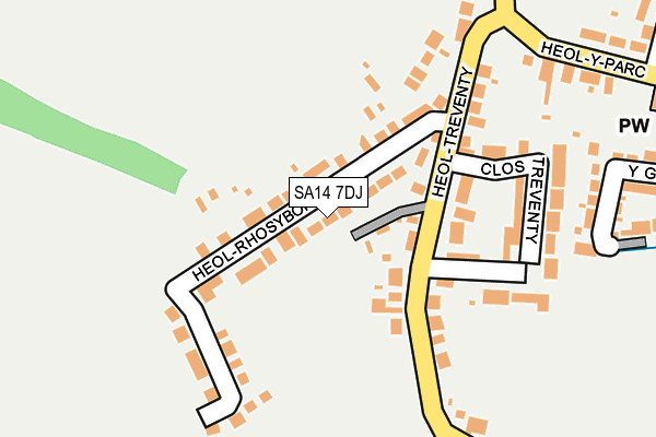 SA14 7DJ map - OS OpenMap – Local (Ordnance Survey)