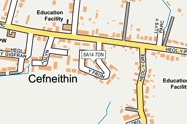 SA14 7DN map - OS OpenMap – Local (Ordnance Survey)
