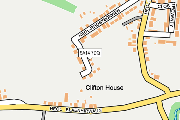 SA14 7DQ map - OS OpenMap – Local (Ordnance Survey)