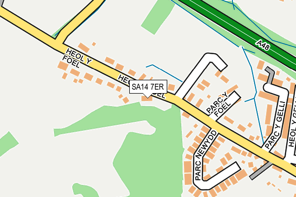 SA14 7ER map - OS OpenMap – Local (Ordnance Survey)