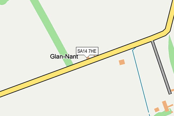 SA14 7HE map - OS OpenMap – Local (Ordnance Survey)