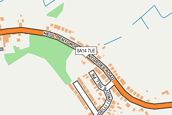 SA14 7LE map - OS OpenMap – Local (Ordnance Survey)