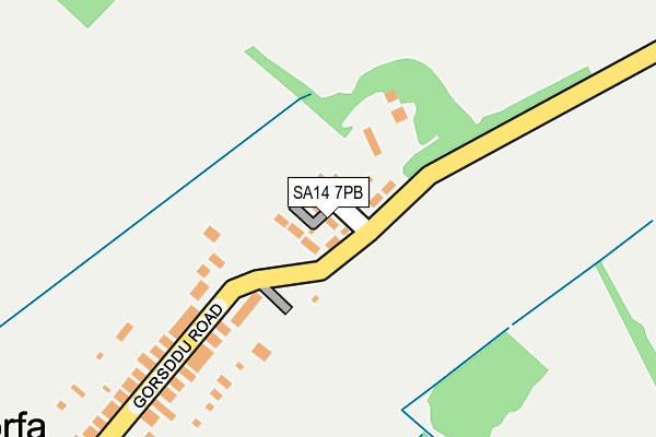 SA14 7PB map - OS OpenMap – Local (Ordnance Survey)