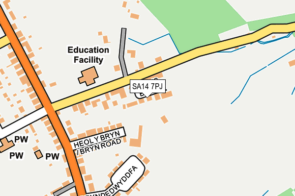 SA14 7PJ map - OS OpenMap – Local (Ordnance Survey)
